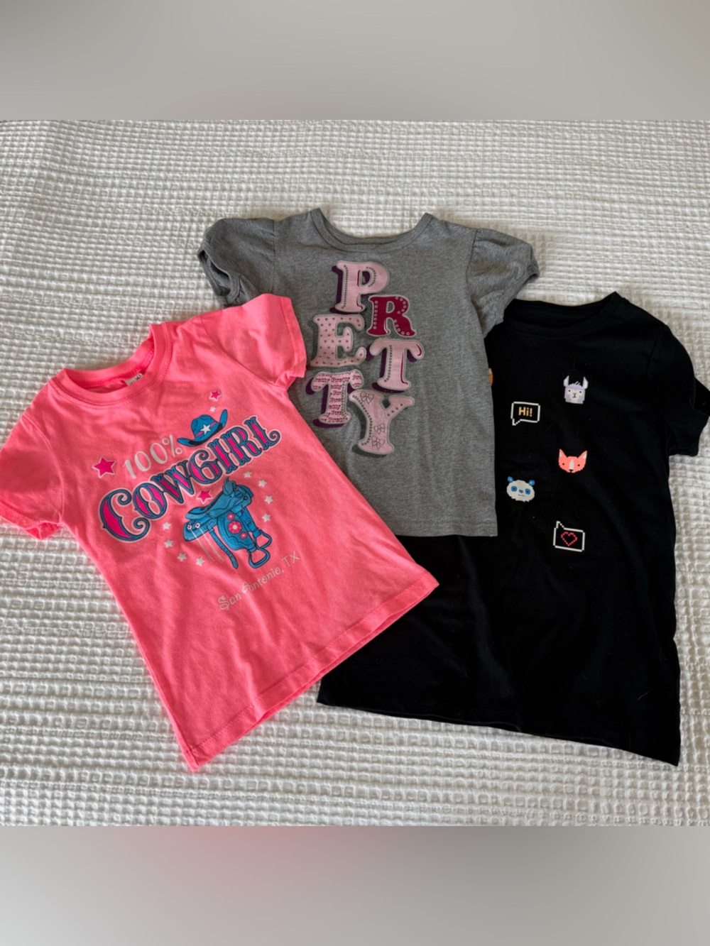 LOT of 3 Girls' Graphic Tees - Bayside, Garaninals, Cat & Jack